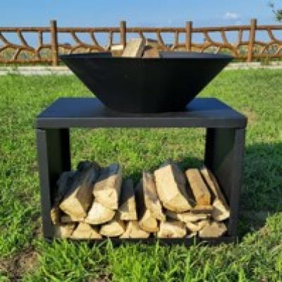 Fire Pit and Wood Storage